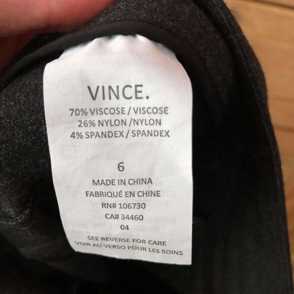 Vince Womens Size 6 Charcoal Gray Skinny Pants Strech Zippered Pockets Viscose - Picture 5 of 6